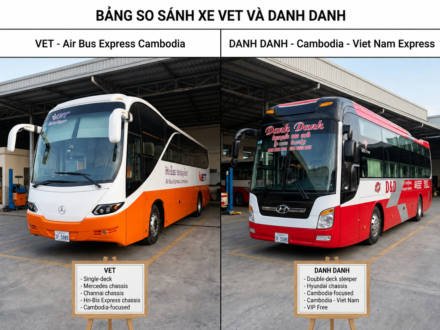 So sánh xe VET Air Bus và Danh Danh